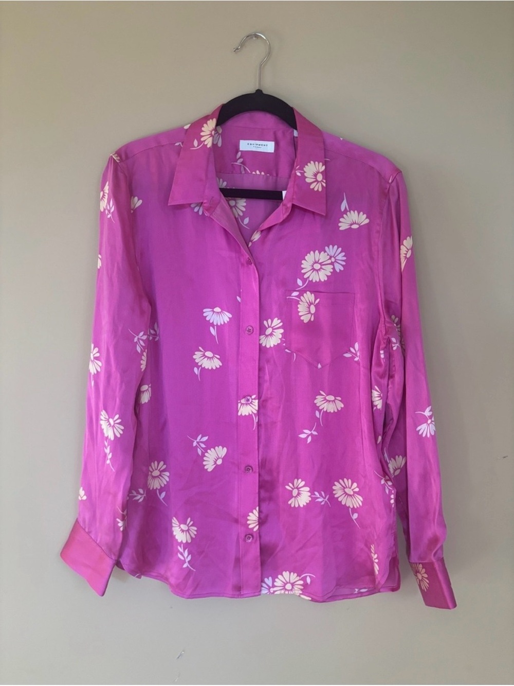 NEW Equipment Pink 100% Silk Leema Floral Button Down Silk Blouse - Picture 7 of 13